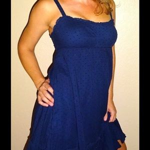 J Crew women’s Swiss dot navy blue sun beach dress 0 sundress summer